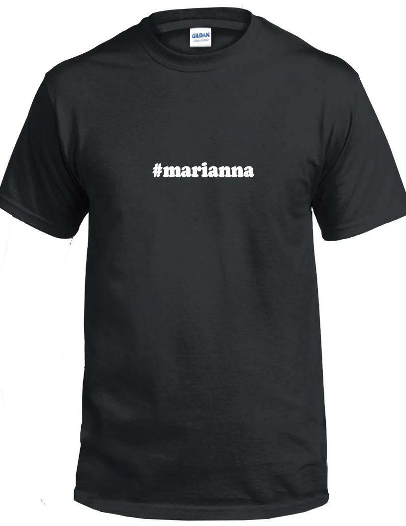 

#marianna T-Shirt Hashtag Marianna Funny Gift Black White Cotton Tee Shirt M