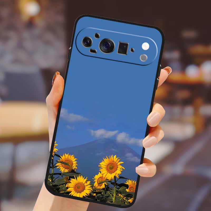 For Google Pixel 10 Pro XL Cover Silicone TPU Phone Case for Pixel10 Pro XL Flowers Gift Para Black Back Soft Protective Capas