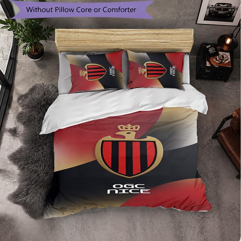 OGC Nice FC Themed Bedding 3Pcs Duvet Cover Set Decorative Bed Linen For Teen Room Home Decoration
