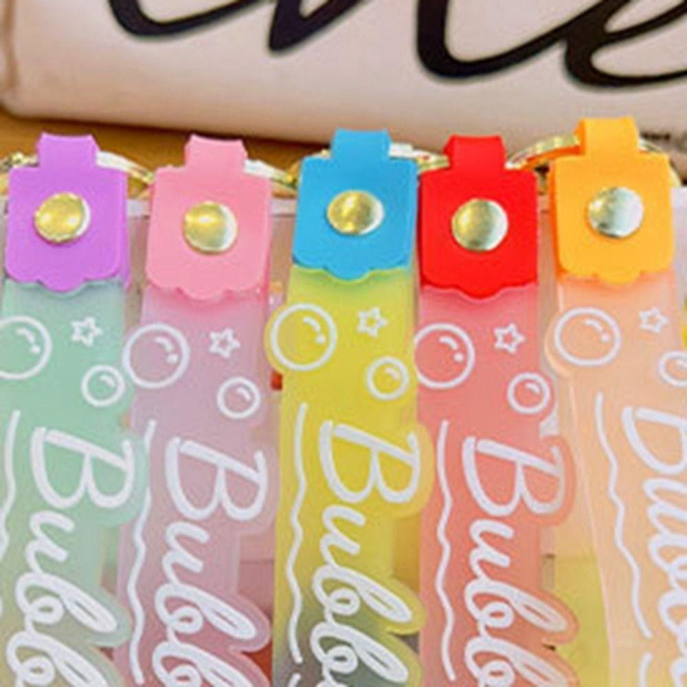 Quicksand Bottle Floating Oil Liquid Keyring Cartoon Acrylic Floating Keyring  Girl Gift