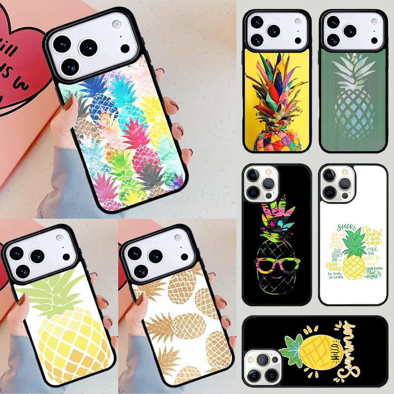 Pineapple Summer Phone Case For iPhone 17 Air 14 15 13 12 Max Cover For Apple 16e 11 Pro Max Plus Coque