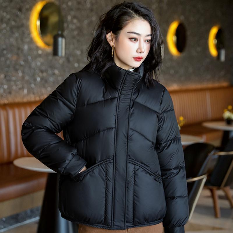 

Короткие парки женские зимние 2023 новые модные зимние женские пальто с воротником-стойкой в ​​Корейском стиле толстые теплые куртки с хлопковой подкладкой