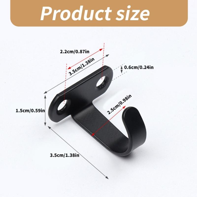 10Pcs Space Saving Ceiling Hooks Multipurpose Black Utility Hooks Stainless Steel Wall Mount Clothes Hanger for Bathroom