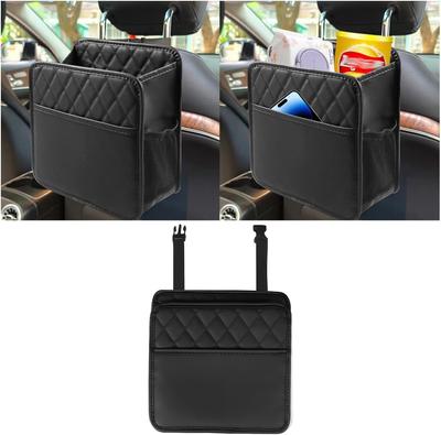 Car Seat Back Organizer PU Leather Automotive Backseat Hanging Storage Pocket Multipurpose Vehicle Travel Essentials Accessories