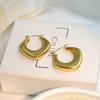 18K Gold Titanium Steel Geometric Exaggerated Earrings Rhombus Smooth Hollow Earrings High-End Light Luxury