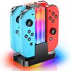 [2024 NEW Model] Wenocally Switch & Switch Organic EL Joy-Con Charger Stand RGB Light 6 Joy-Con Switch Switch with Timing Function Overcharge Preventi