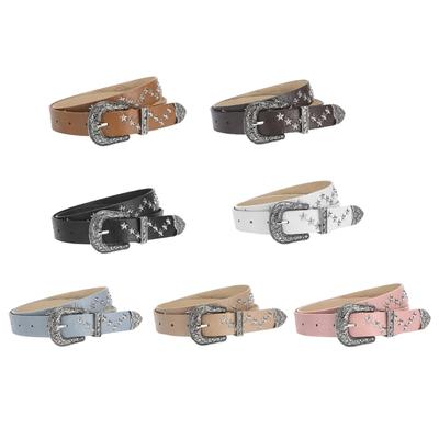 Elegant PU Belt With Star Embellishments Trendy Soft Belt With Adjustable  Accessory for Dress or Jeans