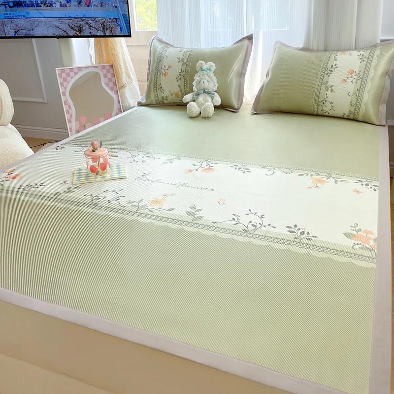 Premium End Animated Ice Silk Bed Mat Summer Cool Down Sleeping Mat Bed Adult Child Washable Cooling Bed Pad and Pillowcases
