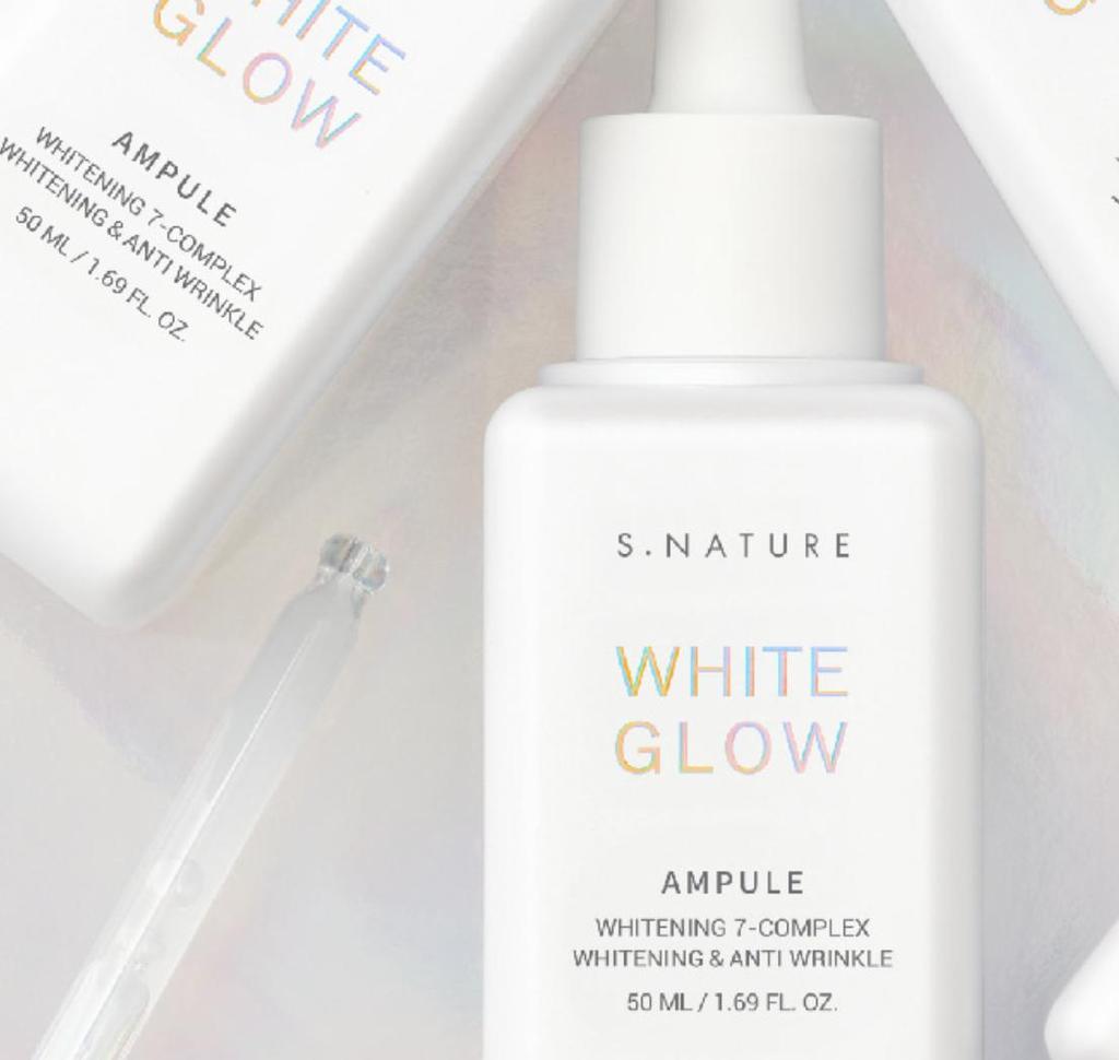 S.NATURE White Glow Ampoule Brightening Hydrating 50ml Korean Skincare Daily Facial Serum