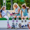 Shihanee 6 Pairs White Knee High Socks Striped Tube Socks Roller Skate Skating Soccer Athletic Sports Long Stockings Leg Warmer Gifts for 7-12 Year