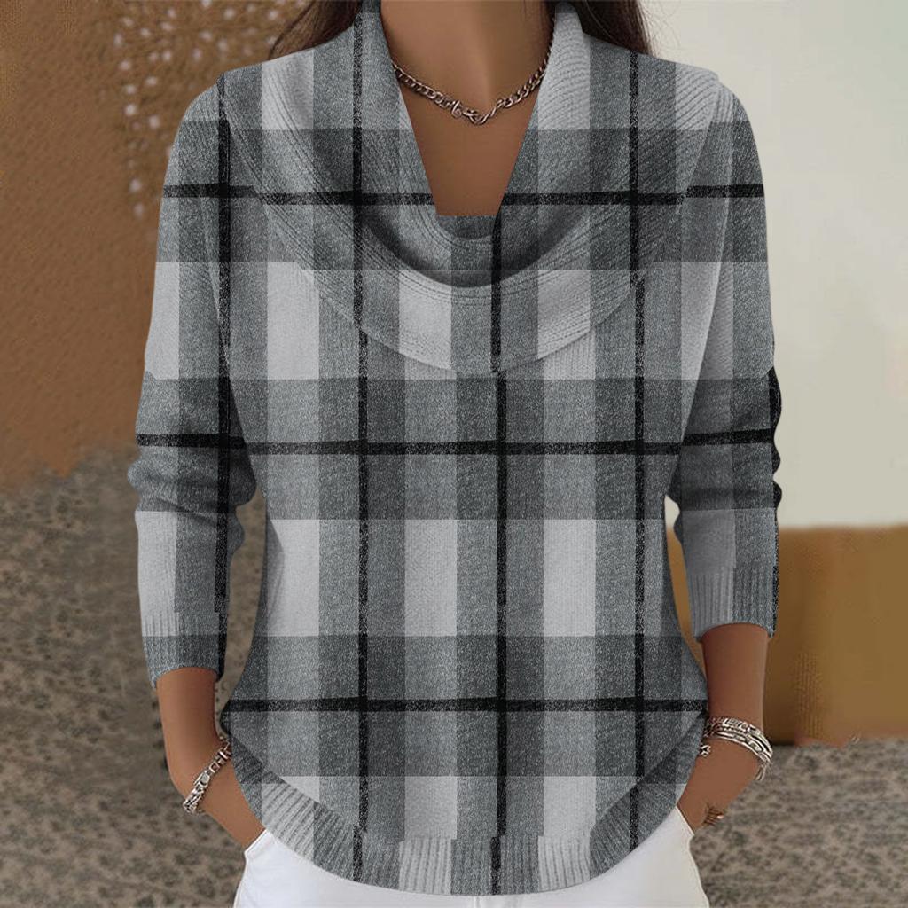 Dam Casual Och Moderiktig Rundhals Långärmad Tryckt Topp Tröja