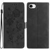 For iPhone 16e Wallet Case Rose Pattern Imprinted Leather Flip Stand Phone Cover