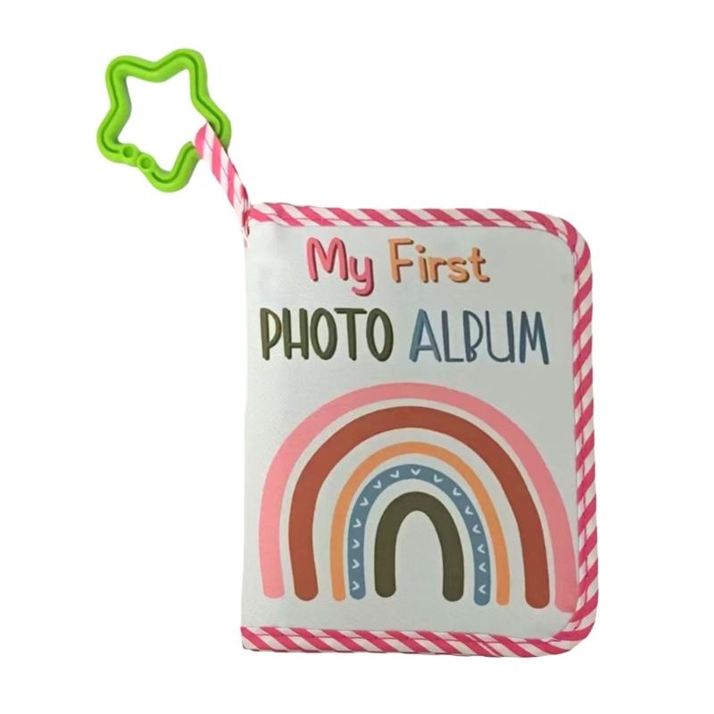 Soft Fabric Baby Photo Album Safe Strong Oxford Bohemian Rainbow Style Memory Book Colorful for Infants Children Use