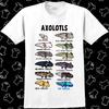 Axolotl Types Names List T Shirt Meme Gift Funny Vintage Style Unisex Gamer 755