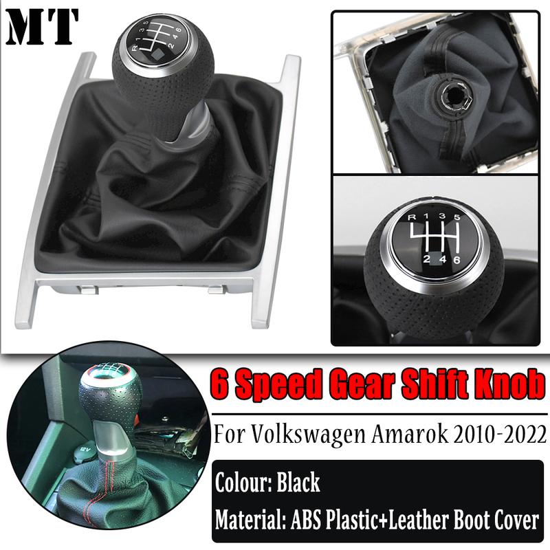 

Gear Shift Knob Lever Stick Pen Handball 6 Speed For Volkswagen VW Amarok 2010- Top quality PU Leather Gear Shift Knob