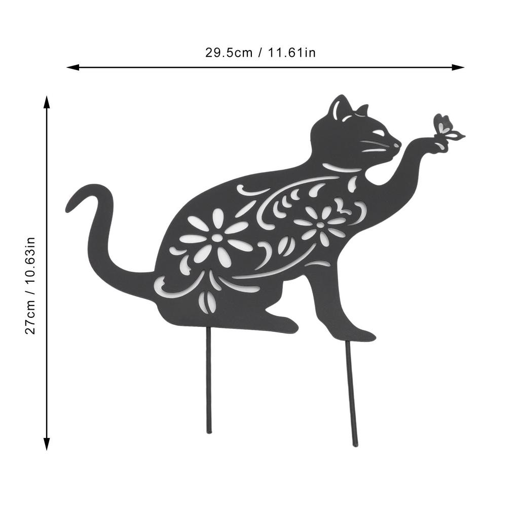 Schwarze Katze Figur Niedliche Schwarze Katze Lebendiges Aussehen Hohles Design Langlebiges Metall Schwarze Katze Deko für Zuhause Garten Hinterhof