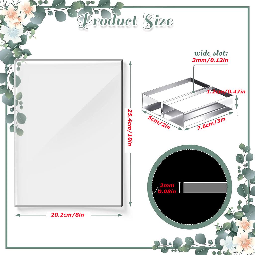 Arched Acrylic Signs with Stand Blank Clear/Frost Acrylic Table Number With Stand, DIY Wedding Decoration Menu Bar List Sign