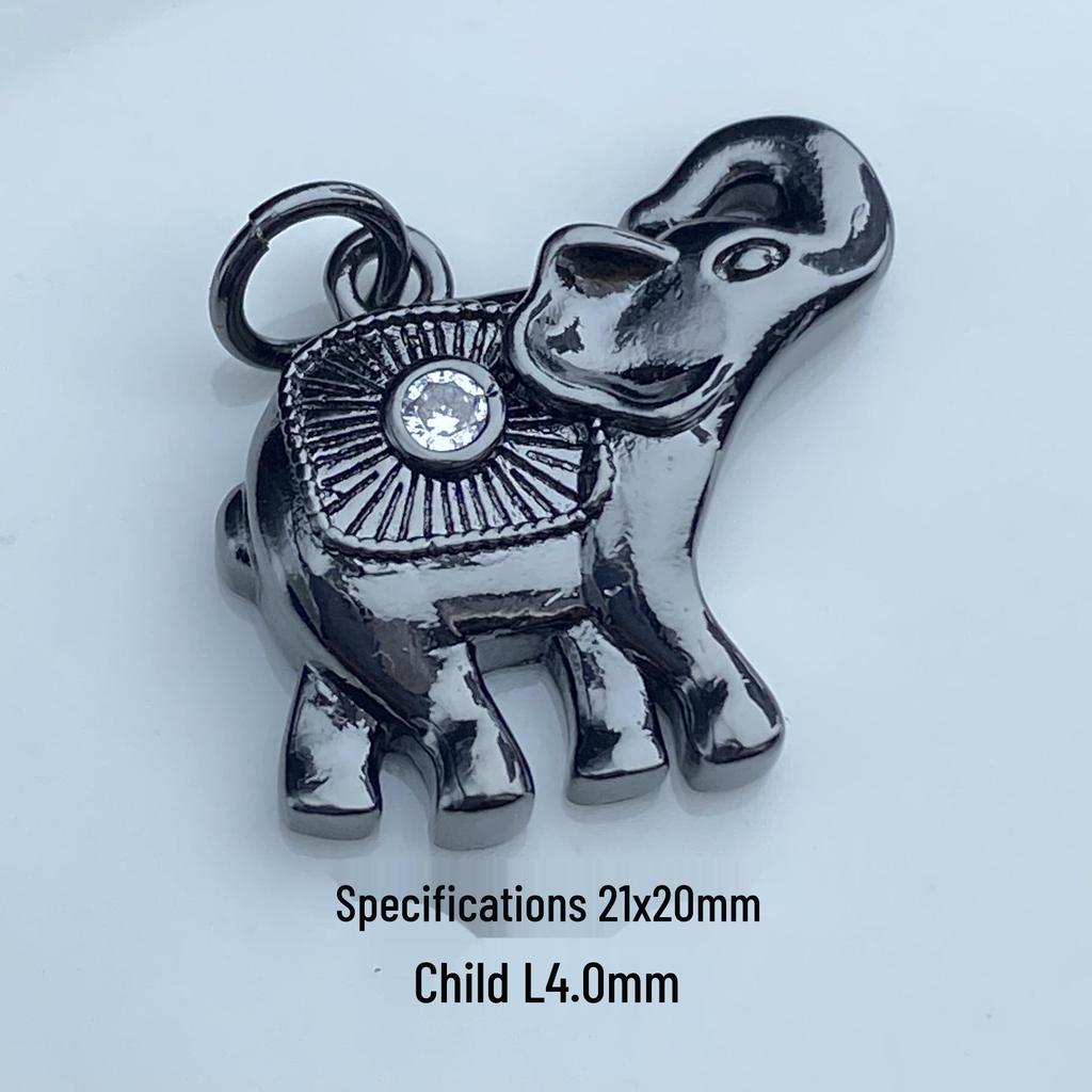 Handmade Antique Bronze Single-Sided Small Elephant Pendant for DIY Jewelry Making