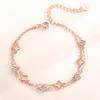 Bracelet for Women 925 pink good luck simple birthday women [Silver Thunder] - 2-strand chain, silver, hypoallergenic, gold, four-leaf clover, charm,