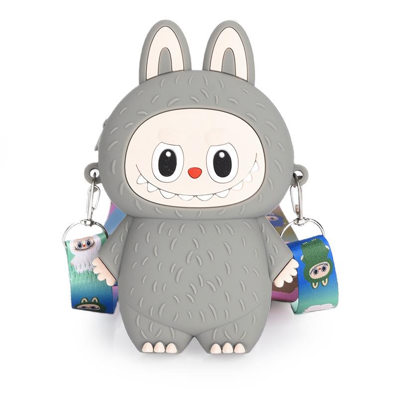 

Diagonal Silicone Children Cross Bag Colorful Wallet Outdoor Shoulder Bag сірий колір