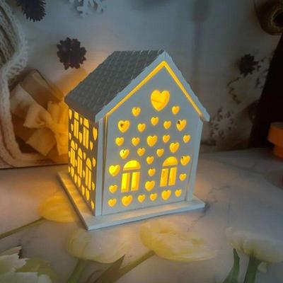4Pcs/set 3D House Heart Silicone Molds for Resin Concrete Love House Candle Holder Mold House Shaped Decoration Ornaments Gypsum Mold