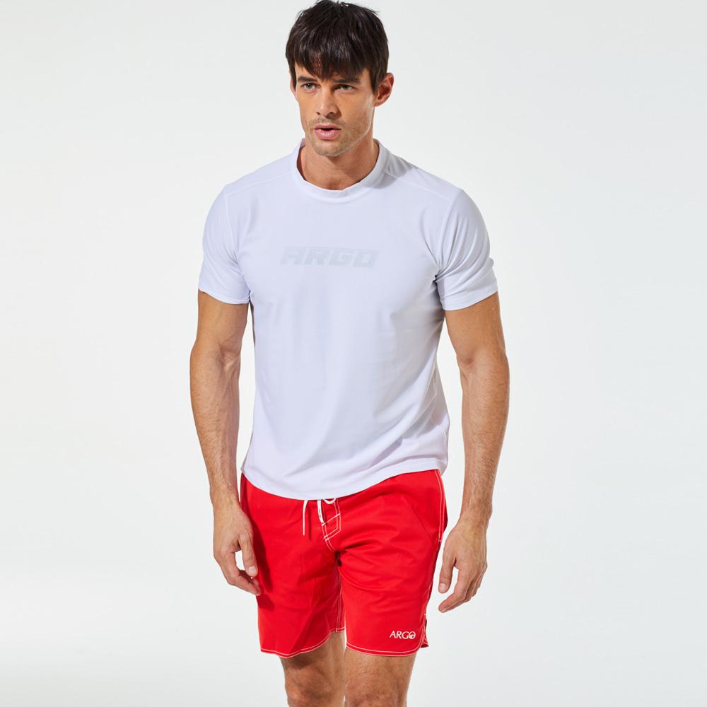 ARGO Kona Men'S Short Sleeve Loose Fit Boardshorts Set White