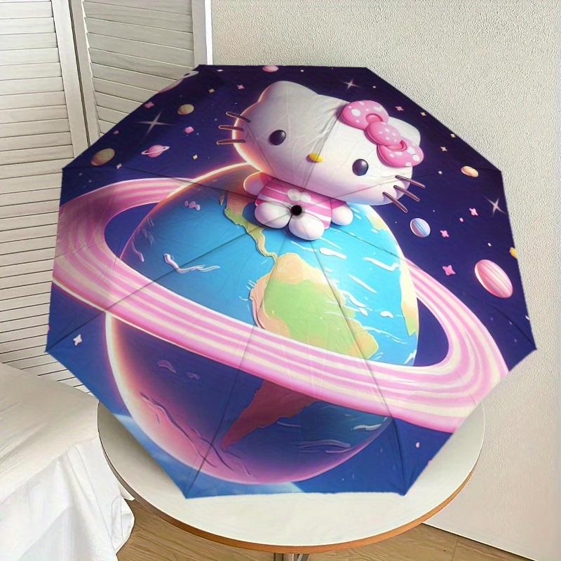 1pc Hello Kitty Galaxy Adventure Umbrella with Plastic Handle,Suitable for All Seasons Home Travel Outdoor UmbrellaSanlio577