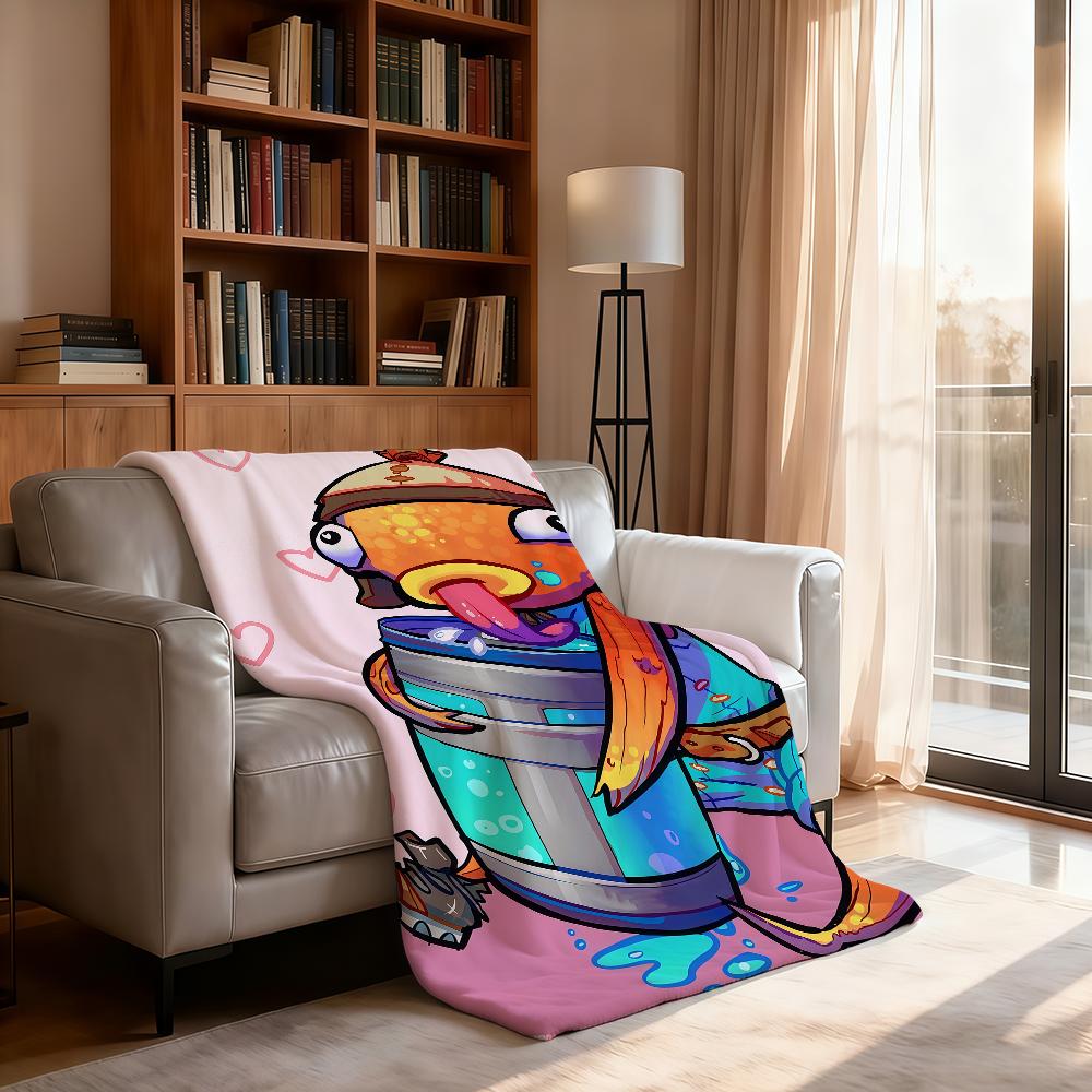 Game F-FORTNITE F-Fishstick Blanket Soft Throw Blanket for Home Bedroom Bed Sofa Picnic Travel Office Rest Cover Blanket Gift
