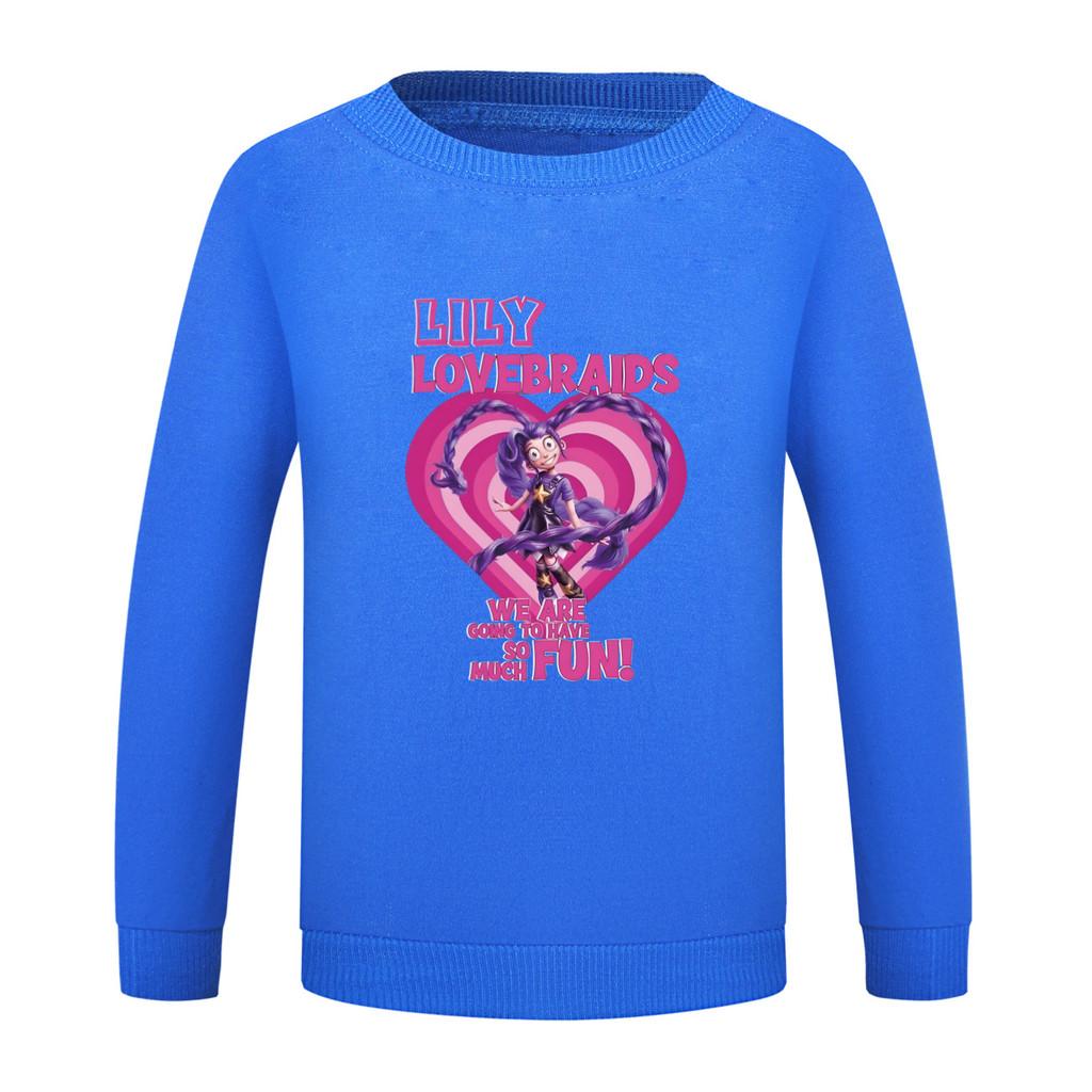 5580 Kids Girls Lily Lovebraids Printed Long Sleeves Sweatshirt