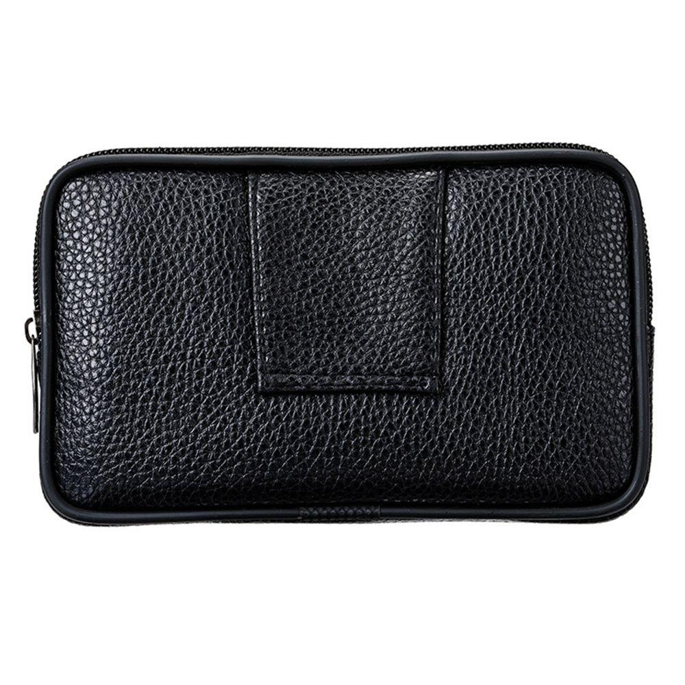 Bag Black Business Style Men Phone Wallet Case Phone Waist Bag Mobile Phone Bag Belt Leather Pouch
