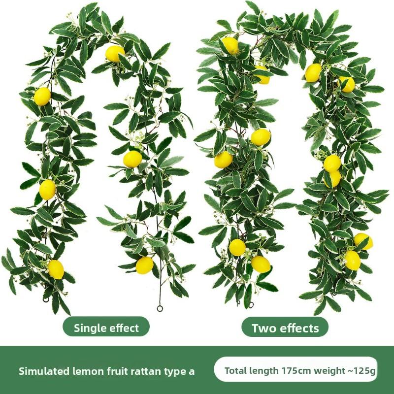 Simulated Lemon Rattan Artificial Lemon Rattan Interior Decoration Christmas Decorative Rattan.