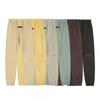 Mens Streetwear Essential Double-Row Letter Print Jogger Pants Winter Fleece-Lined Straight Cut Casual Trousers