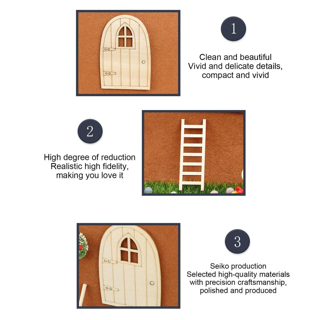 Christmas Girl Fairy Doors Christmas Santa Miniatures Furniture Wooden Gnome Accessories Decoration For Holiday Family Wall