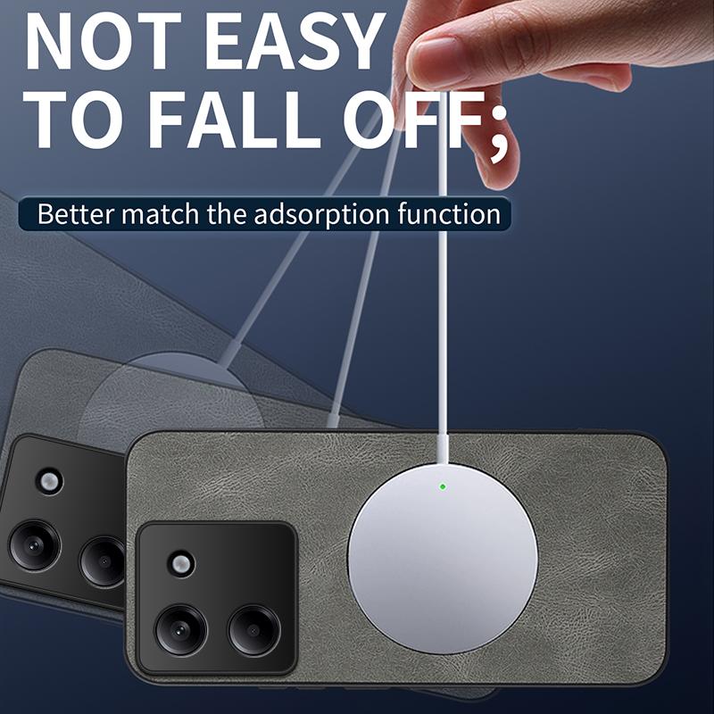For Xiaomi Poco M7 Pro 5G Magnetic Case WANLONFENG SD Series PC TPU Phone Cover with 2Pcs Screen Film