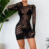 Sexy Crotchless Lingerie Women Hollow Bodysuit Baby Doll Dress Deep V Lace Underwear Open Crotch Pajamas Erotic Adult Female Sex Game Costumes