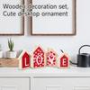 Wooden Decor Set, Cute Table Ornaments For Living Room Bedroom Shelf Desktop