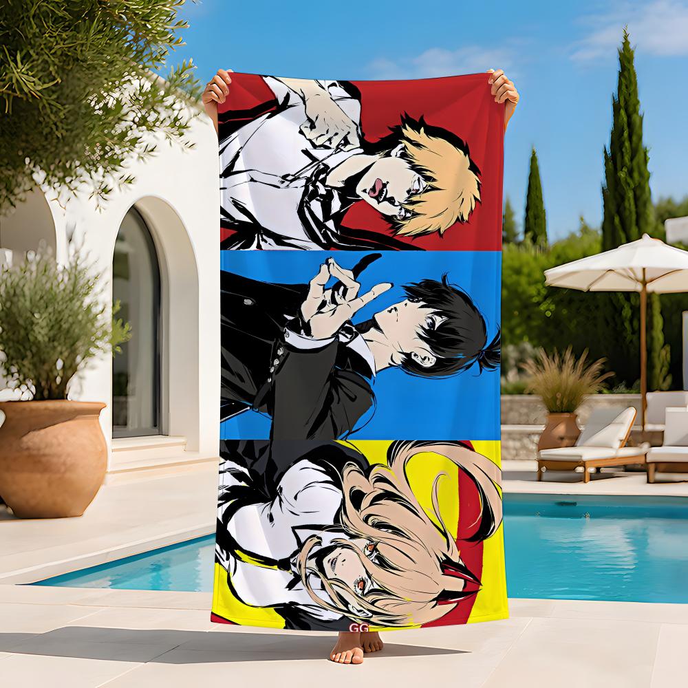 Anime C-Chainsaw M-Man Towel Extra Large Beach Towel Quick Dry Sand Free Super Absorbent Lightweight Hot