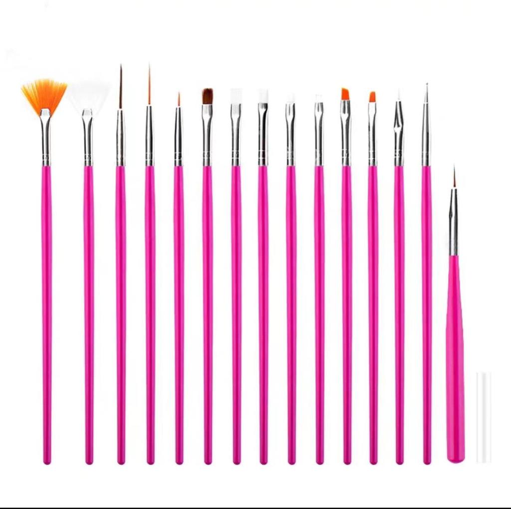 15-Piece Nail Art Brush & Dotting Pen Set
