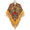 Ethnic Print Tassel Shawl: Large Square Scarf for Women - Autumn/Winter Style
