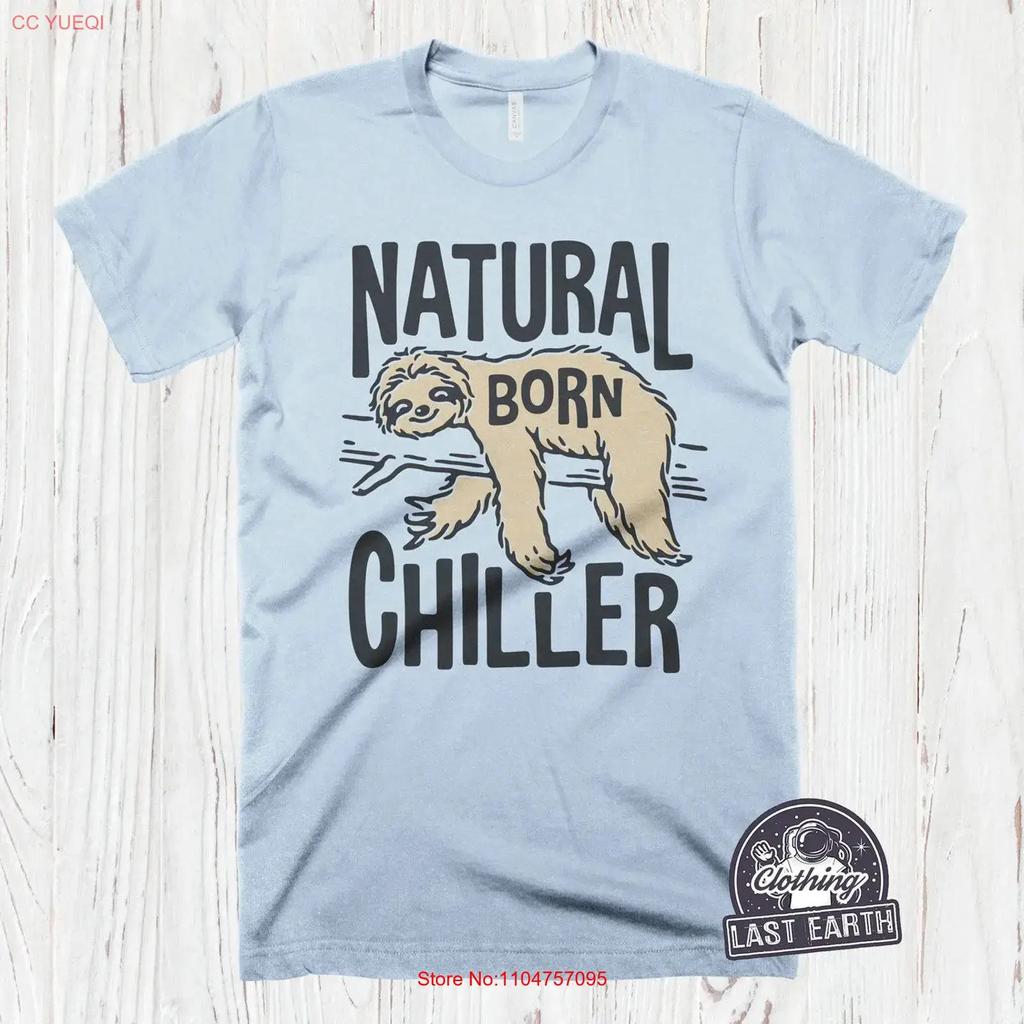 Funny Sloth T Shirt Natural Born Chiller Tree Unisexs Kids Animal Unisexs Vintage Breathable Streetwear Stylish Slightly