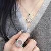 Neu im chinesischen Stil Natur Eis Chalcedon Runde Grüne Halskette Vintage Blumenanhänger Halskette Hochzeits Schmuck