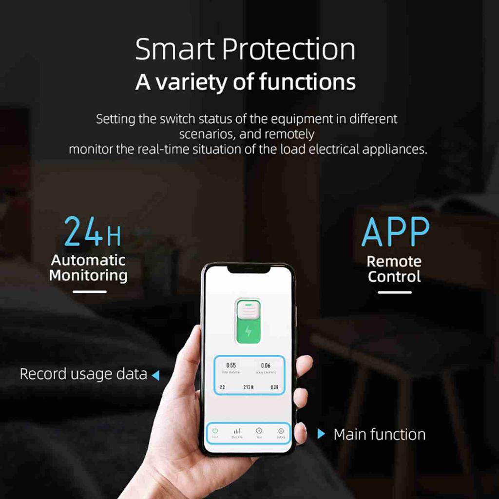 Tuya WiFi Intelligent Circuit Breaker Wireless Remotes Control Switch Mobilephone APP Remotes Viewing Intelligent Home