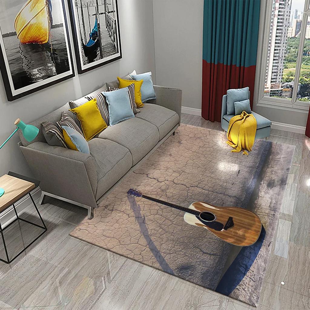 3D Music Carpet Music Instrument Rug for Living Room Bedroom Area Rug Decorative Floor Rugs Carpet Bathroom Non-slip Mat Carpet