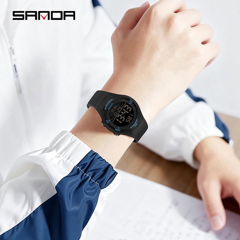 Sanda Multifunctional Dual-Time Sports Watch for Teens - Stopwatch, Waterproof, Luminous, Electronic
