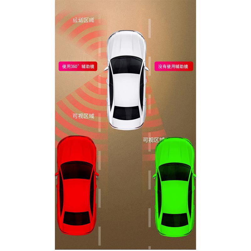 New 2 In 1 Car Convex Mirror&Blind Spot Mirror Adjustable Rear View Mirror Wheel L+R