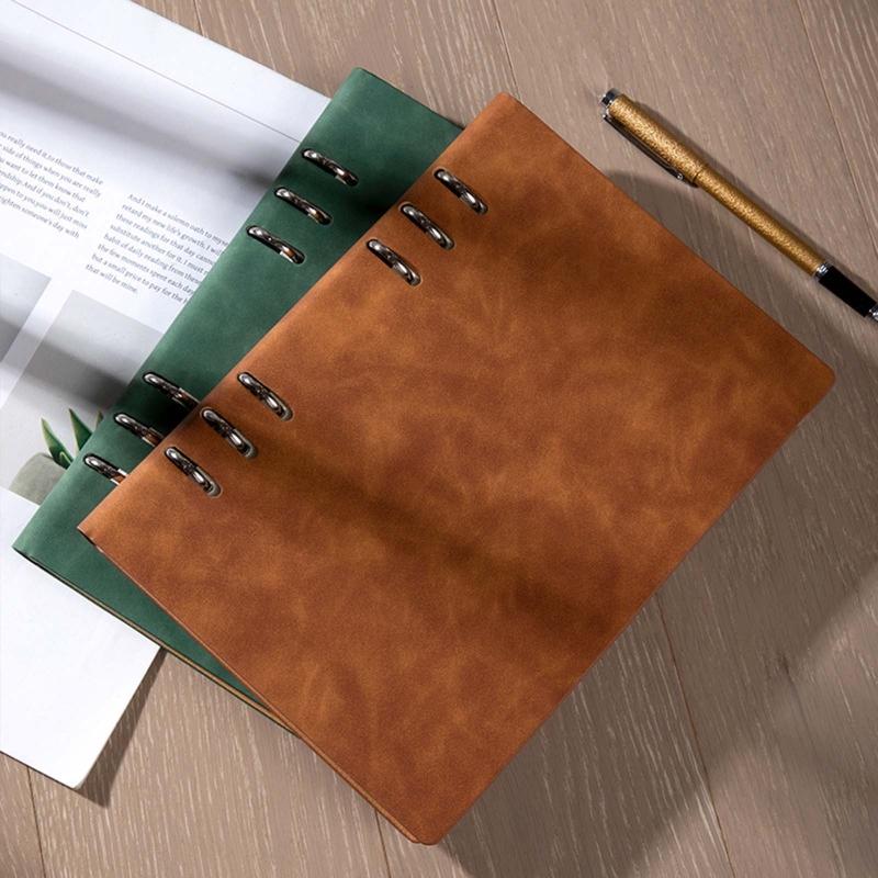 Practical 6 Ring Binder Planner Notebook A5 Refillable Loose Leaf Round Ring Journal Notepad with 100 Sheets Lined Paper