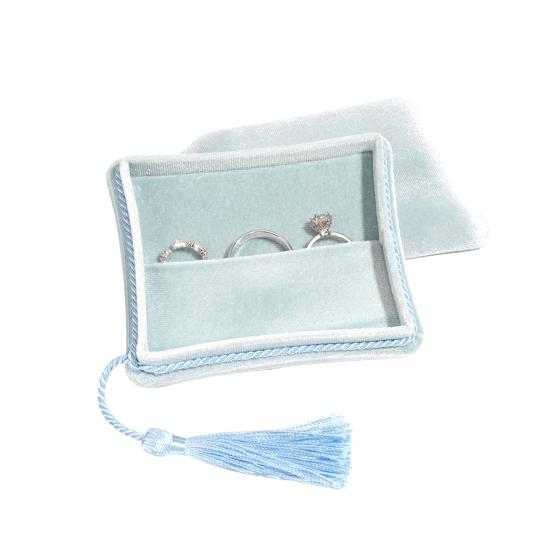 Boîte à Bijoux en Velours Petite Boîte à Bijoux de Voyage avec Breloque Pendentif à Gland Organisateur de Bijoux Portable pour Femmes pour Bagues Bracelets Boucles d'Oreilles