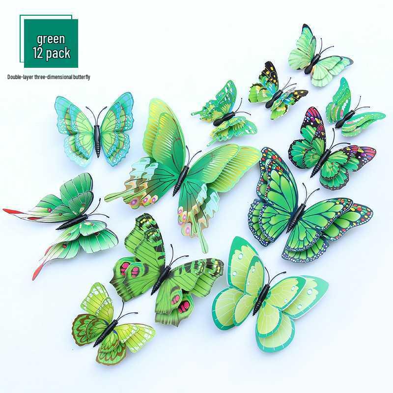 3D Double-Layer Butterflies Wall Décor & Refrigerator Magnets
