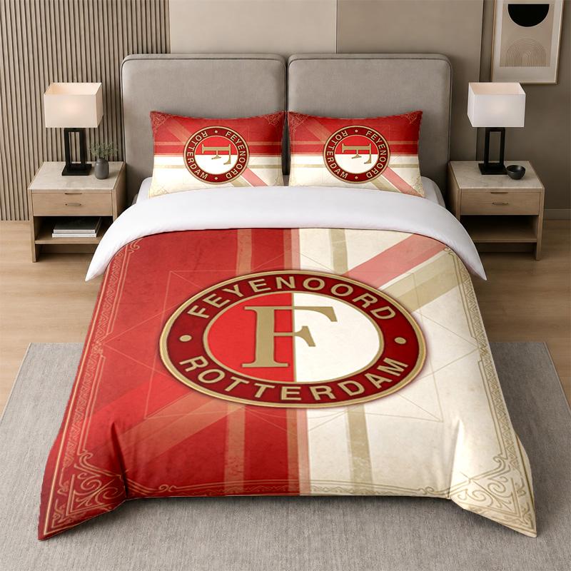 3Pcs Bedding SetFeyenoord Soft Bed Sheet and Two Pillowcases Home Bedroom Decor