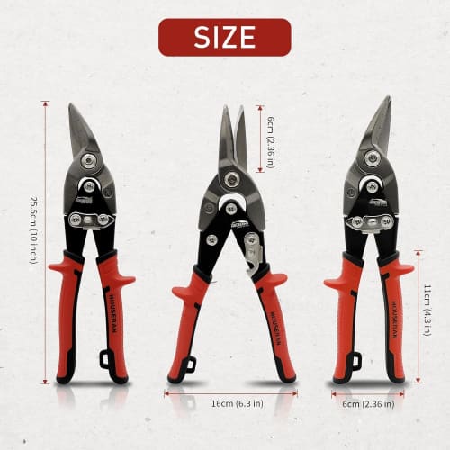 HOUSERAN All-Purpose Sheet Metal Scissors, CR-MO Metal Scissors, Heavy-Duty Metal Scissors for Cutting Metal, Demolition of Bulky Waste, Multipurpose
